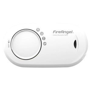 Fehér FireAngel szén-monoxid riasztó a nagyobb biztonságért. Riasztókészülékek.