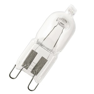Osram G9 halogén izzó, 35W, meleg fehér, 2 db-os szett. Átlátszó izzó G9-es foglalattal.