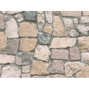 A.S. Creation Dekora Natur tapéta természetes kő hatással szürke, bézs és barna színben.