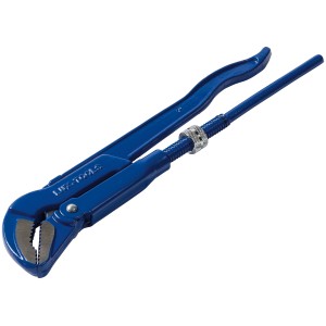 Kék LUX Classic 320 mm-es sarokcsőkulcs szénacélból, anyákhoz és csövekhez 25 mm átmérőig.