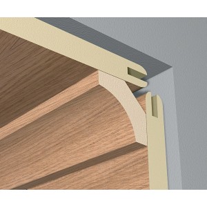 Homorú szegélyléc 22 mm x 22 mm x 2600 mm fehér kőris fóliázott