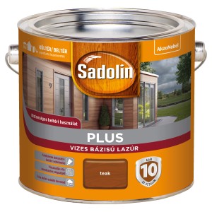 Sadolin Plus fa lazúr doboz, teak szín dekoratív beltéri fa védelemhez.