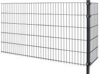 Kétrudas hálós kerítéspanel fém 83 cm x 201 cm antracit Kétrudas hálós kerítéspanel fém 83 cm x 201 cm antracit