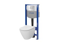 Cersanit City ovál WC-tartály szett pneumatikus króm nyomólappal vékony ülőkével Cersanit City ovál WC-tartály szett pneumatikus króm nyomólappal vékony ülőkével