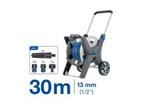 LUX tömlőskocsi készlet Pro fémdob tömlővel 30 m LUX tömlőskocsi készlet Pro fémdob tömlővel 30 m