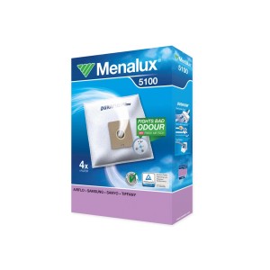 Menalux 5100 porszívózsák, 4 darab, Airflo, Samsung, Sanyo, Tiffany porszívókhoz.