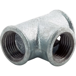 Horganyzott temperöntvény T-idom 18,6 mm (Rp 1/2) víz- és fűtésrendszerekhez.