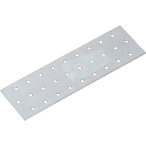 Téglalap alakú, horganyzott lapos összekötő 200x60 mm lyukakkal a fa kötések rögzítéséhez.
