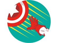 Komar nemszőtt fotótapéta Dot Avengers Captain's Shield Pop Art öntapadó 125 cm