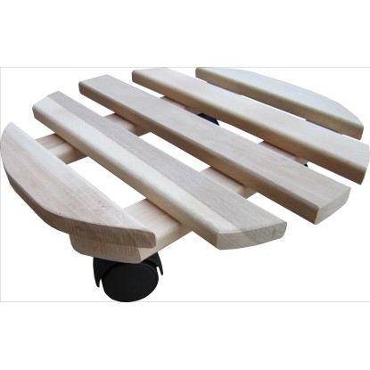 Gurulós virágtartó, sötétbarna, sima, kerek, átmérő: 30 cm