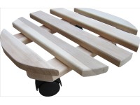 Gurulós virágtartó, sötétbarna, sima, kerek, átmérő: 30 cm