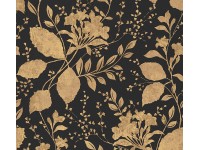 A.S. Création Memory fátyoltapéta virágos minta arany-fekete FSC