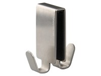 FM Duplakampó, üveg zuhanyfalhoz INOX S/S