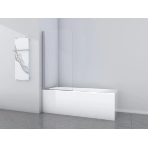 Aurlane Silver Classic fürdőkádparaván, 80x140cm, króm, 1 szárnyú, fürdőkádra szerelve.