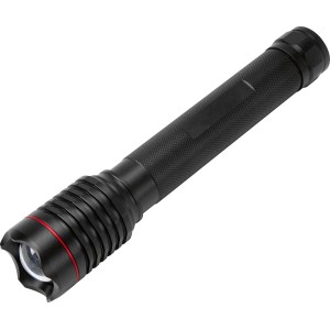 Fekete LED-es botlámpa (5W) fém házzal. Zseblámpa fókusz, standard és villogó funkcióval.