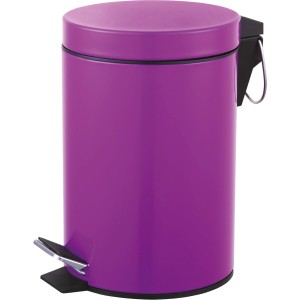 Lila CMI pedálos szemetes, 3 l, rozsdamentes acélból, fürdőszobába és WC-be.