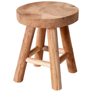 Kerek tíkfa zsámoly, természetes színű, Ø 15 cm, magassága 17,5 cm.