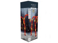 Karácsonyi dekoráció padlólámpakészlet cukorpálca piros-fehér 6 részes