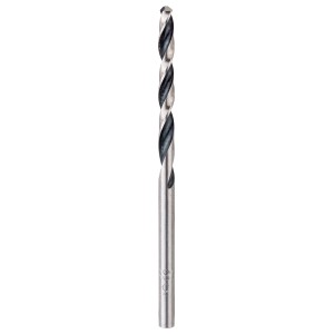 Bosch HSS PointTeQ spirálfúró, 3 mm, fémmegmunkáláshoz. Ezüst színű fúró fekete horonnyal.