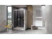 Zuhanyajtó 10DP4-120 szatén+átlátszó üveg