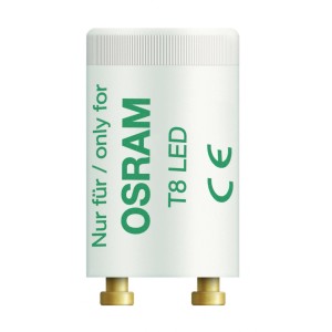 Osram LED csereindító Substitube T8 LED-hez, fehér ház zöld felirattal.