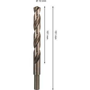 Bosch Pro Stainless Steel spirálfúró, 13 mm átmérő, alkalmas fém fúrótokmányokhoz.
