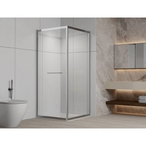 SANOSLIM sarokkabin toló-forgó ajtóval 90 cm króm