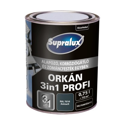 Supralux orkán 3in1 profi selyemfényű zománcfesték antracit 0,75 l