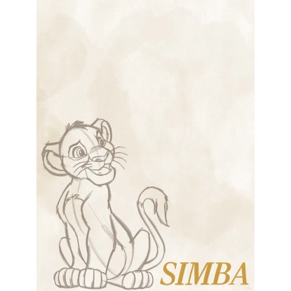 Komar Disney The Lion King Simba Sketch falikép 30 cm x 40 cm bézs