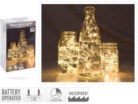 Dekor micro LED fényfüzér 0,95 m melegfehér elemes vízálló Dekor micro LED fényfüzér 0,95 m melegfehér elemes vízálló