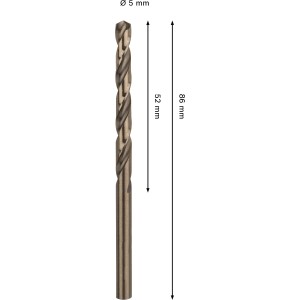 Bosch Pro Stainless Steel HSS-Co spirálfúró, Ø 5 mm, bronz. Fémfúró rozsdamentes acélhoz.