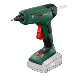 Bosch AdvancedGlue 18V akkus hőlégfúvó (akku nélkül). Zöld ragasztópisztoly piros ravaszt.
