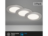 Briloner süllyesztett LED-es lámpa 3 darabos készlet matt nikkel 2,9 cm