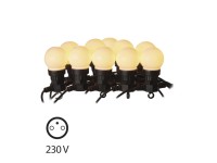 Emos LED fényfüzér 10 x party égő IP44 5 m opál melegfehér