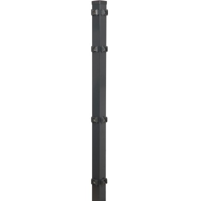 Sarok kerítésoszlop kétrudas hálós kerítéspanelhez antracit 6 cm x 6 cm x 140 cm