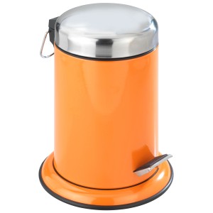 Wenko Retoro kozmetikai pedálos szemetes, 3 l, rozsdamentes acél, narancs.