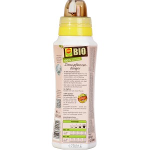 Üveg Compo Bio citrus növénytáp 500 ml az egészséges növényekért.