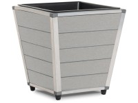 Virágláda kúpos világosszürke kivehető műanyag betéttel