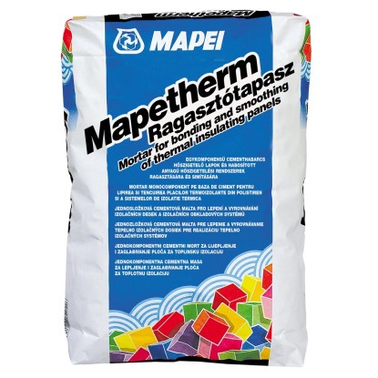 Mapei Mapetherm ragasztótapasz hőszigetelő lapok ragasztásához és simításához.