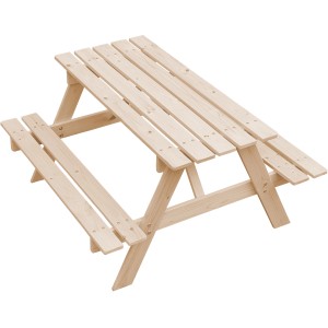 Timbela M018-1 nagy fa gyermek ülőgarnitúra, ideális a kertbe. Gyerekbútor szett asztallal és padokkal.