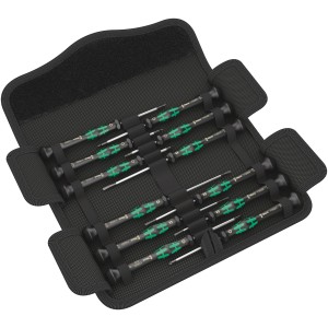 Wera Kraftform Micro csavarhúzó készlet, 12 darabos szállítótáskában.