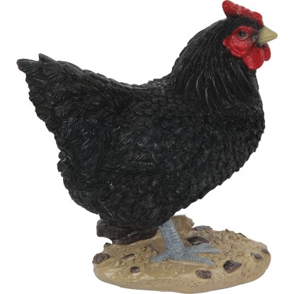 Dekorfigura csirke 16 cm x 10 cm x 19 cm fekete