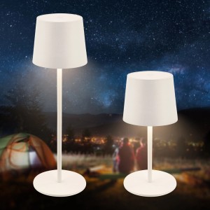 Brilo Bota akkus LED asztali lámpa, törtfehér, 2 méret, meleg fehér fény teraszra és erkélyre.