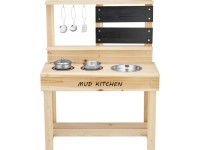 Játékkonyha krétatáblával és konyhai szettel 60 cm x 30 cm x 75 cm