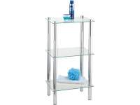 Wenko Yago négyszögletes polc króm 3 üveg polclappal 74 cm x 40 cm x 30 cm