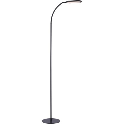 Fekete LED állólámpa Kelly, 175 cm magas, érintődimmerrel és állítható fényszínnel.