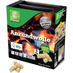 FLASH Gyújtógyapjú 5 kg-os dobozban. Természetes begyújtó grillhez, kandallóhoz és kályhához.