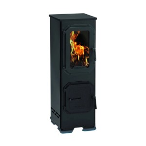 Wamsler acél kandalló, 5 kW, üvegablakkal és lángokkal.