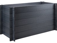 WPC magaságyás antracit összedugaszolós rendszer 150 cm x 75 cm x 70 cm