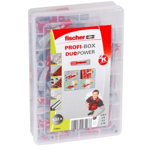 Fischer Dübel Profi-Box DuoPower, 132 darabos, átlátszó dobozban.